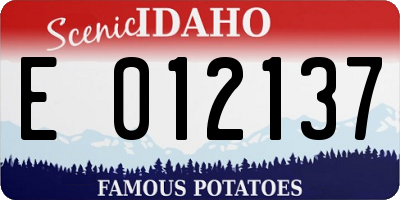 ID license plate E012137