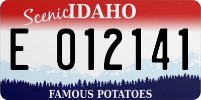 ID license plate E012141