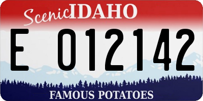 ID license plate E012142