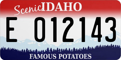 ID license plate E012143