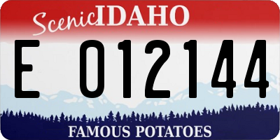 ID license plate E012144