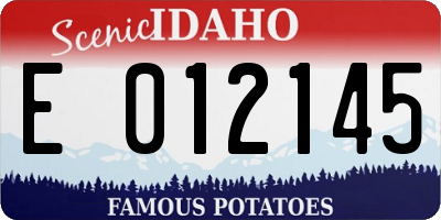 ID license plate E012145