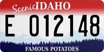 ID license plate E012148