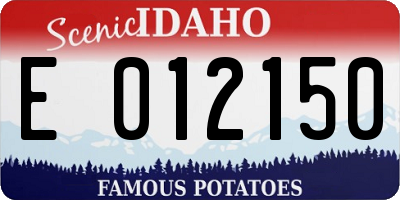 ID license plate E012150