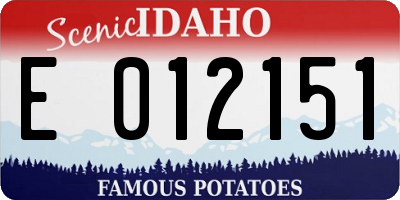 ID license plate E012151