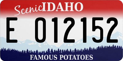 ID license plate E012152