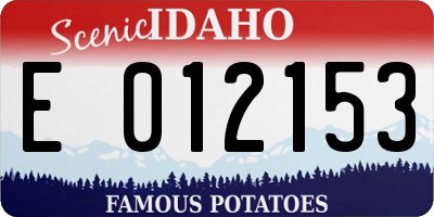 ID license plate E012153