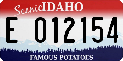 ID license plate E012154