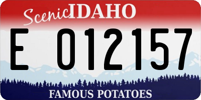 ID license plate E012157