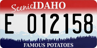 ID license plate E012158