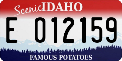 ID license plate E012159