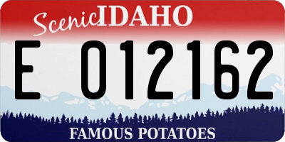 ID license plate E012162