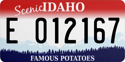 ID license plate E012167