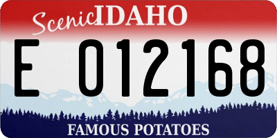 ID license plate E012168