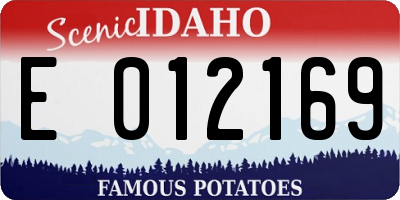ID license plate E012169