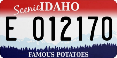 ID license plate E012170