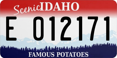 ID license plate E012171