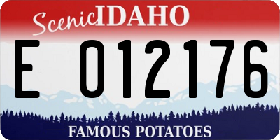 ID license plate E012176