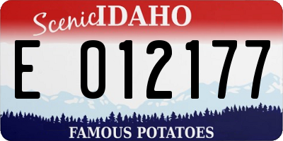 ID license plate E012177