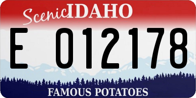 ID license plate E012178