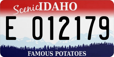 ID license plate E012179