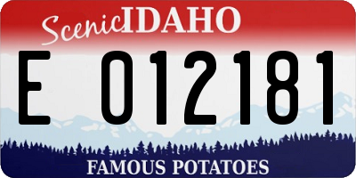 ID license plate E012181