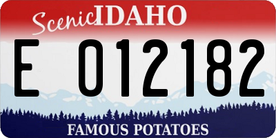 ID license plate E012182