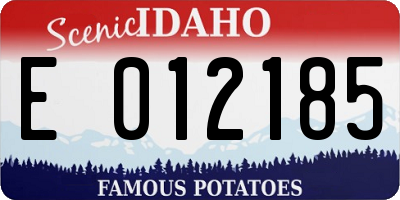 ID license plate E012185