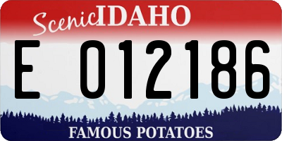 ID license plate E012186