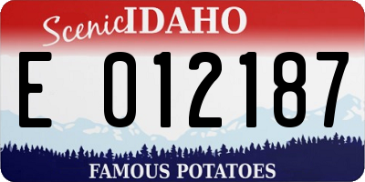 ID license plate E012187