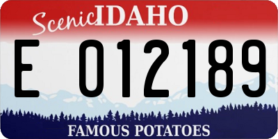 ID license plate E012189