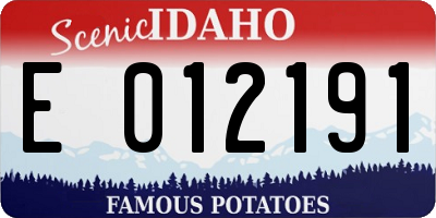 ID license plate E012191