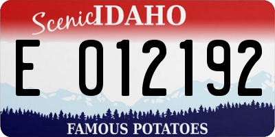 ID license plate E012192