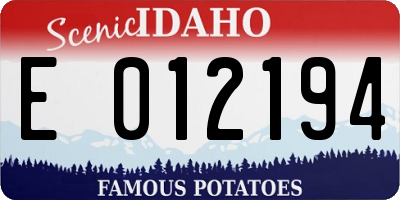ID license plate E012194