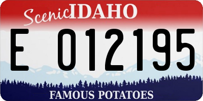 ID license plate E012195