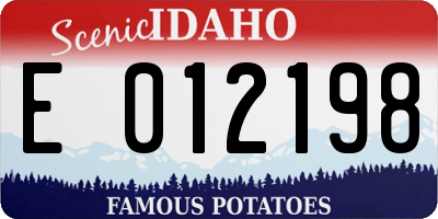 ID license plate E012198