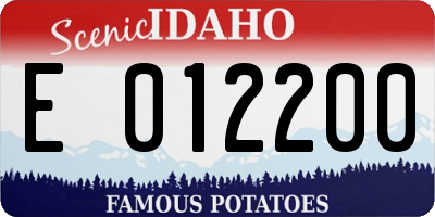 ID license plate E012200