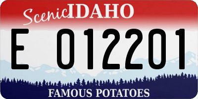 ID license plate E012201