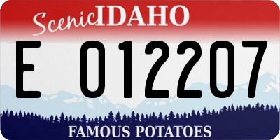 ID license plate E012207