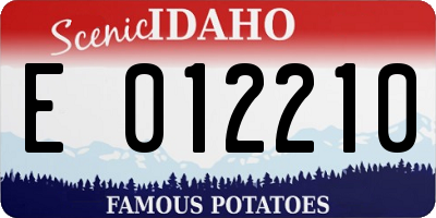 ID license plate E012210