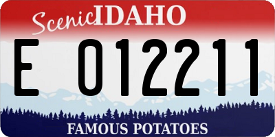 ID license plate E012211