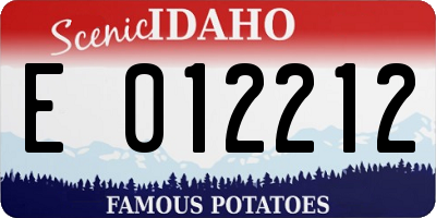 ID license plate E012212