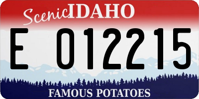 ID license plate E012215