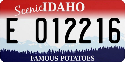 ID license plate E012216