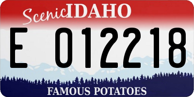 ID license plate E012218