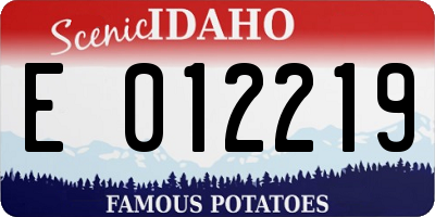 ID license plate E012219