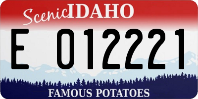 ID license plate E012221