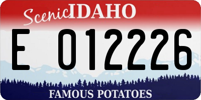ID license plate E012226