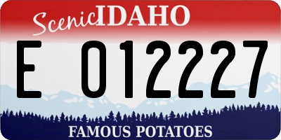 ID license plate E012227