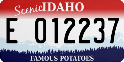 ID license plate E012237